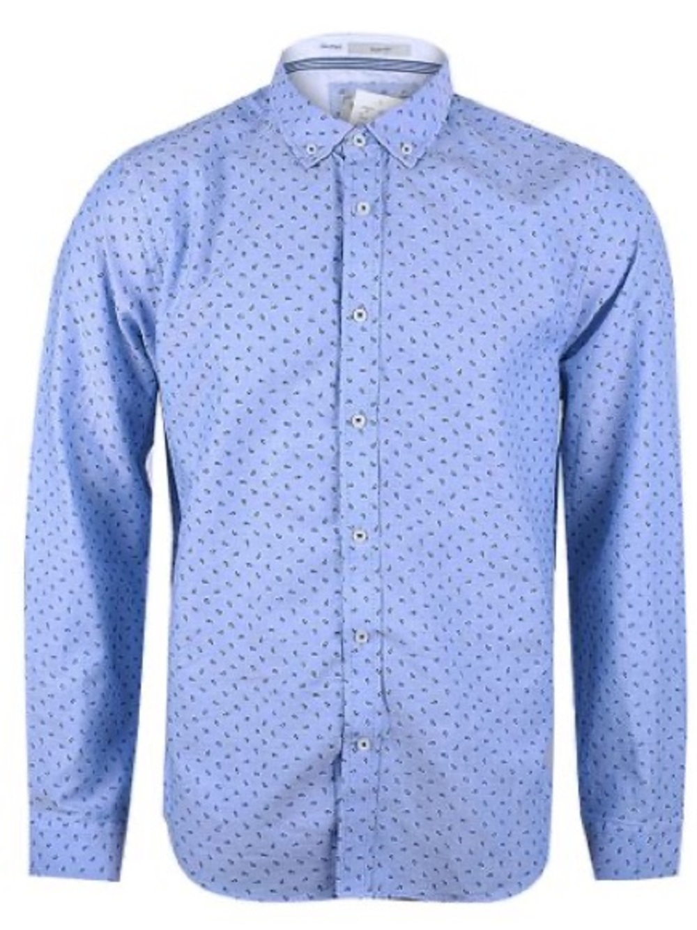 Heritage Blue Long Sleeve Patterned Button Down Size Medium Short EUC